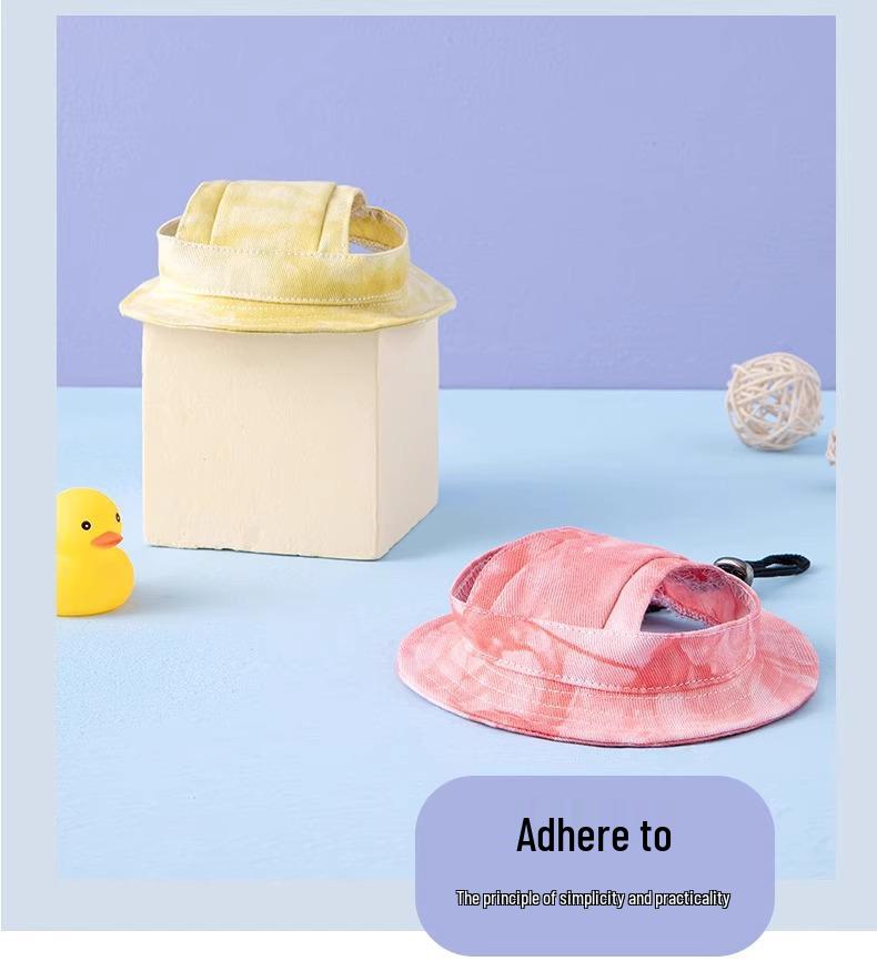 Adjustable Cat & Dog Summer Sun Visor with Ear Holes - Pet Hat for Walking & Photos