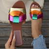 2025 New Summer Solid Color Flat Sandals 2025 Open Toe Outdoor Slippers Beach Women's Shoes Plus Size Zapatos De Mujer Slides