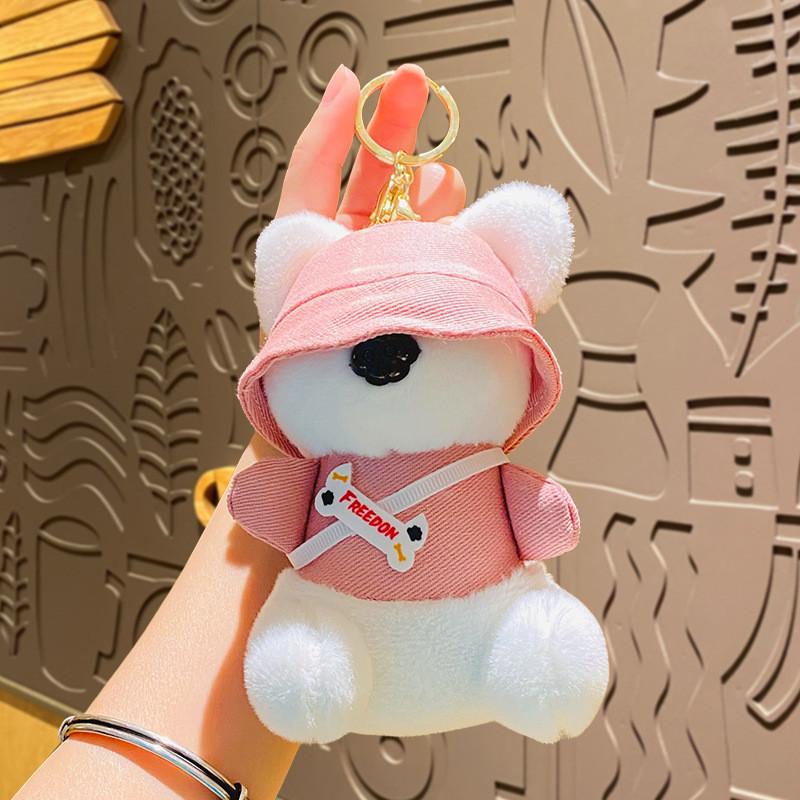Cute Plush Dog Keychain Adorable Creative Couple Gift For Bags And Cars