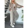 Two-piece Women's Hoodie Set With Zipper Cardigan And Trousers