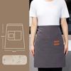 Waterproof Staff Apron Short Waiter Uniform Kitchen Half Apron  Coffee Shop Hotel Chef