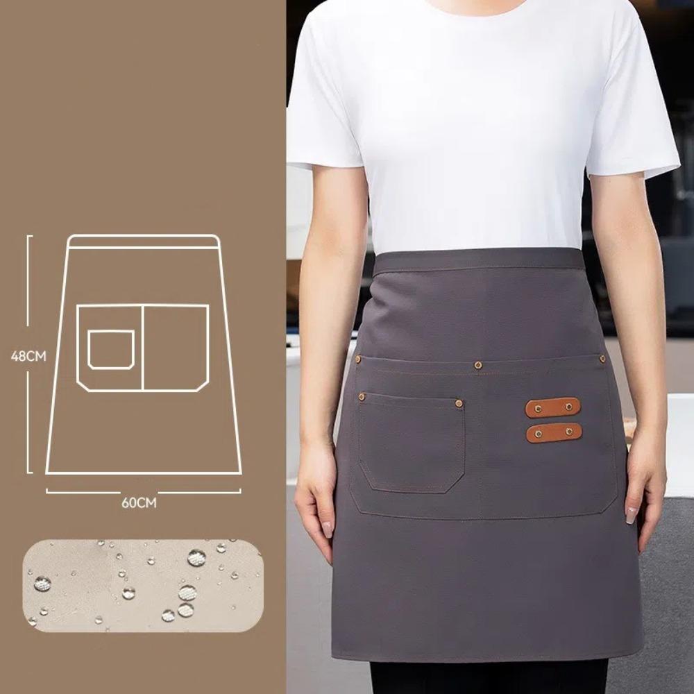 Waterproof Staff Apron Short Waiter Uniform Kitchen Half Apron Coffee Shop Hotel Chef