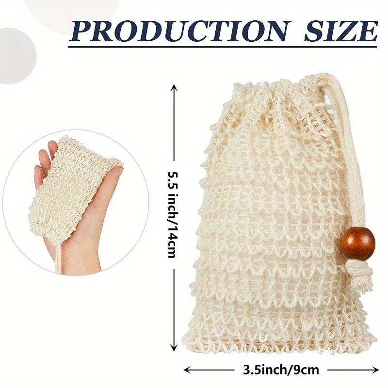 [Exfoliating Soap Saver] 5pcs Exfoliating Soap Saver Pouch | Mesh Drawstring Bag with Loofah Sponge for Shower And Bath