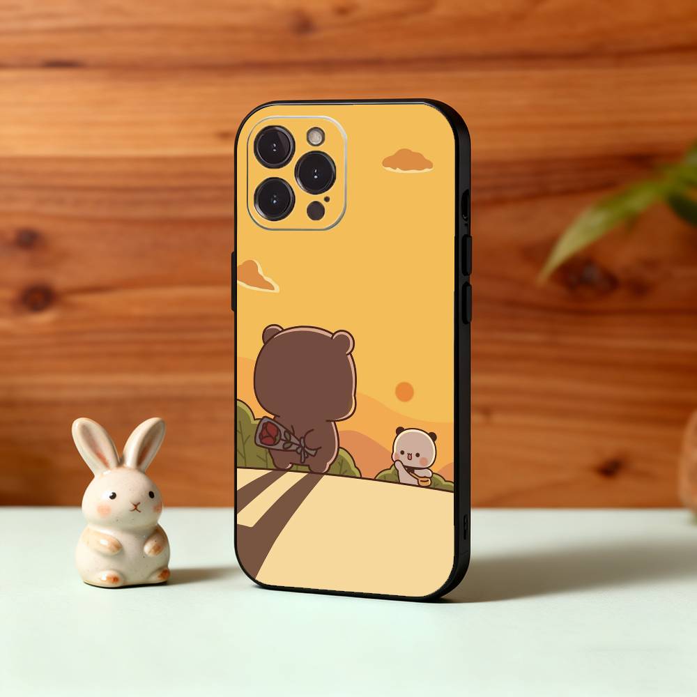 Cute B-BuBu D-DuDu Phone Case For iPhone17,16,15,14,13,12Plus,Pro Max,XS,5G Soft Silicone Black Cover