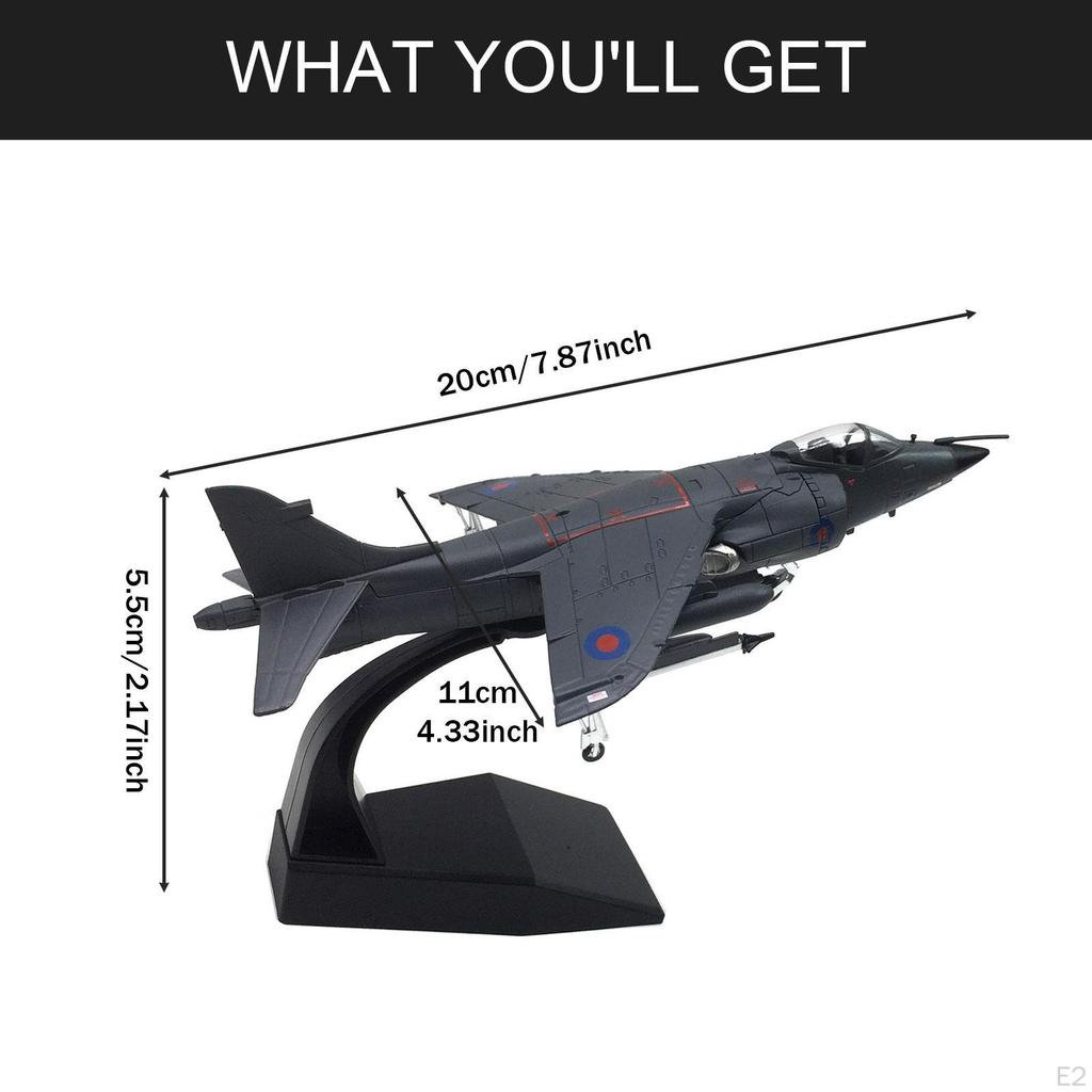1:72 Diecast Jet Airplane Model Collectibles Attack Fighter Plane with Base for TV Cabinet