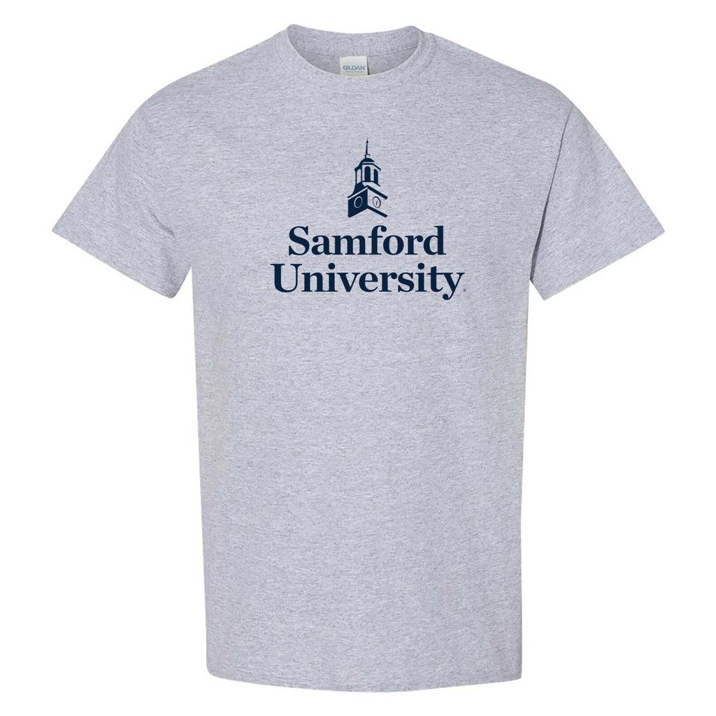 Samford University Bulldogs Institutional Logo T-Shirt - Sport Grey