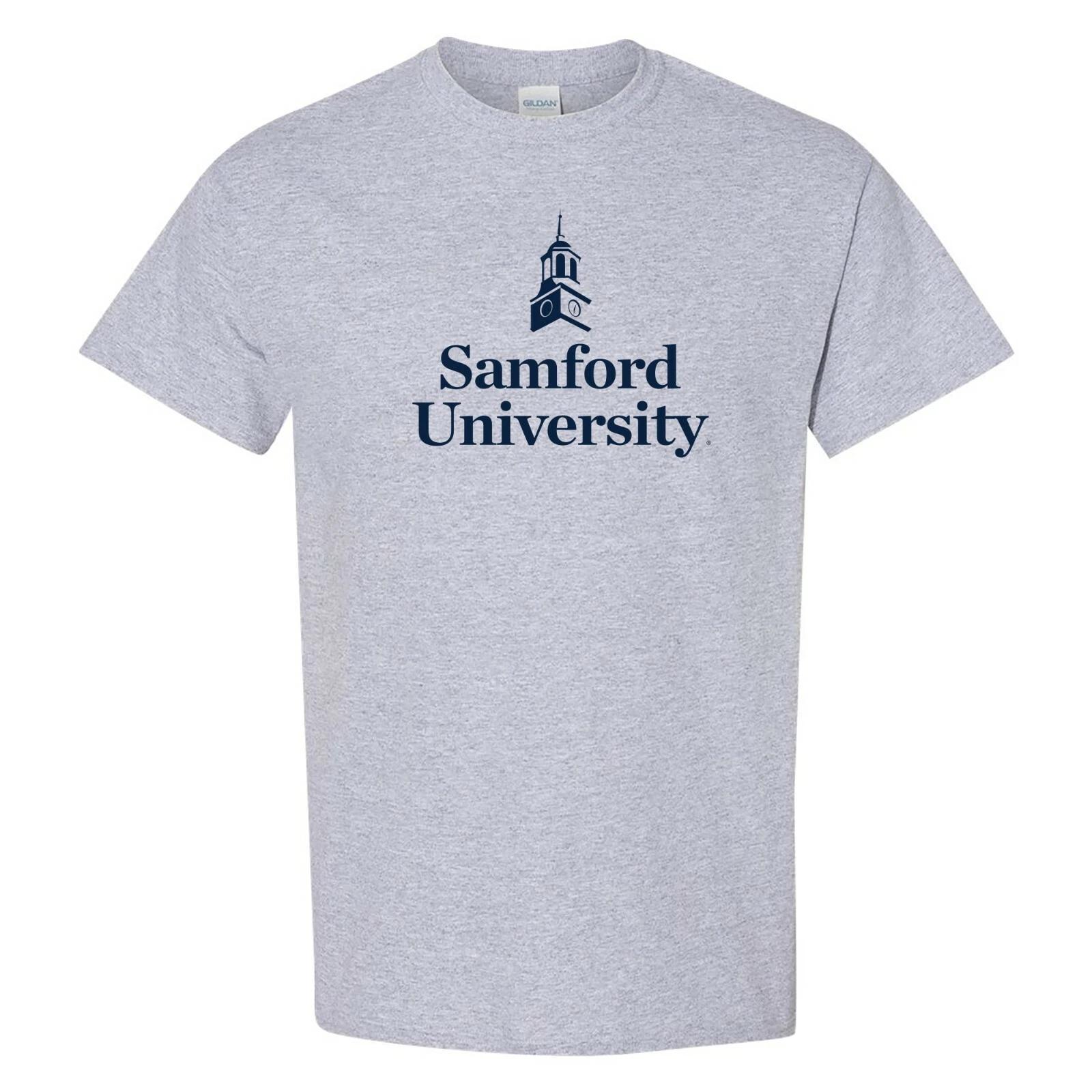 Samford University Bulldogs Institutional Logo T-Shirt - Sport Grey S