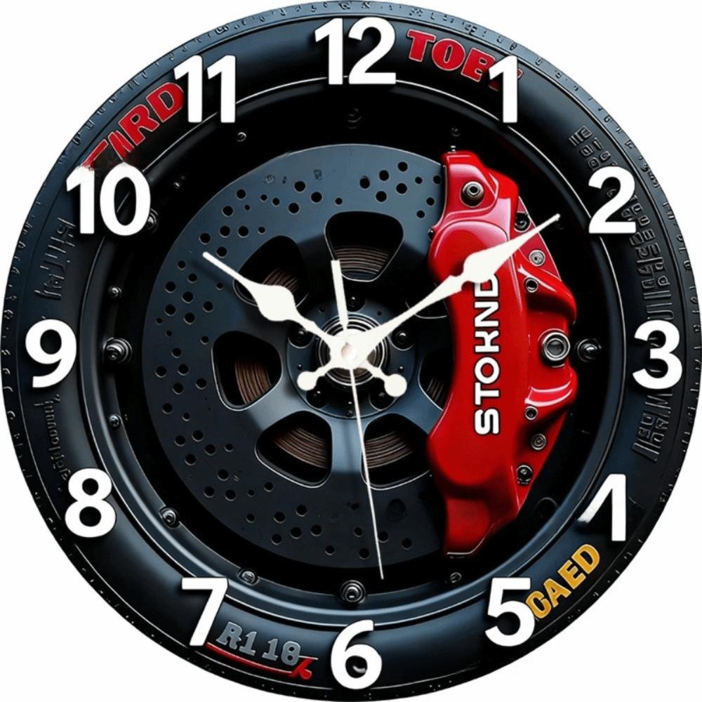 Silent 2D Flat Wall Clock Motorcycle Style Quartz Wall Clock Study Room