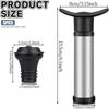 Wine Preserver Vacuum Air Pump Wine Bottle Stoppers Durable Stainless Steel Construction Airtight, Leak-Proof Seal Easy