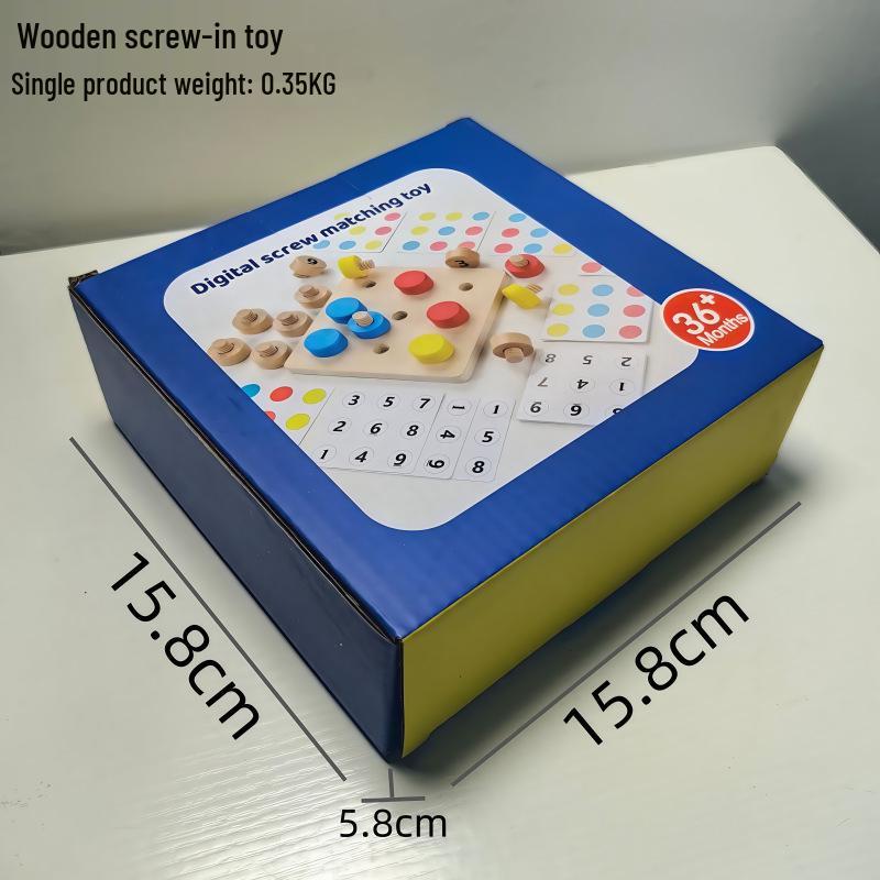 

Деревянные карточки с цифрами ручной работы на винтах для раннего образования и сопоставления цветов