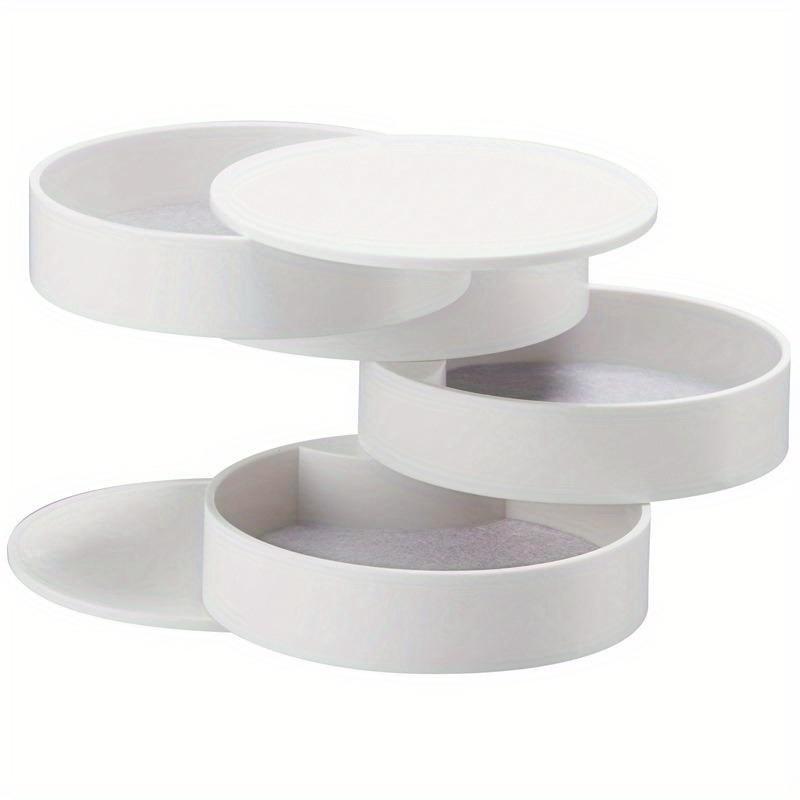 4 Schichten Schmuckaufbewahrungsbox 360 Grad drehbarer Halter Schmuckorganisator für Ohrringe Gummiband Armband Kleinteile Organizer