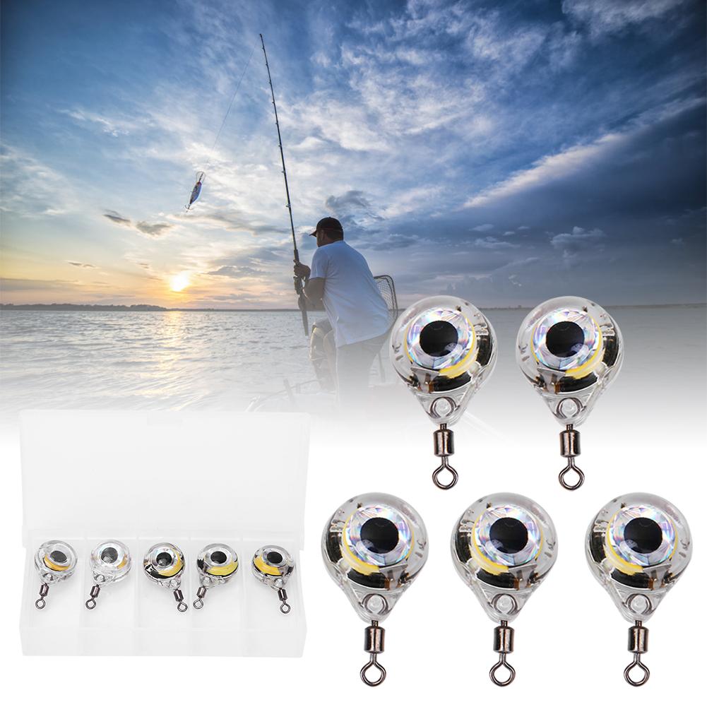 5 Pcs LED Underwater Fishing Light Eye Shaped Night Lamp Lure Attractor Lure Bait Tool