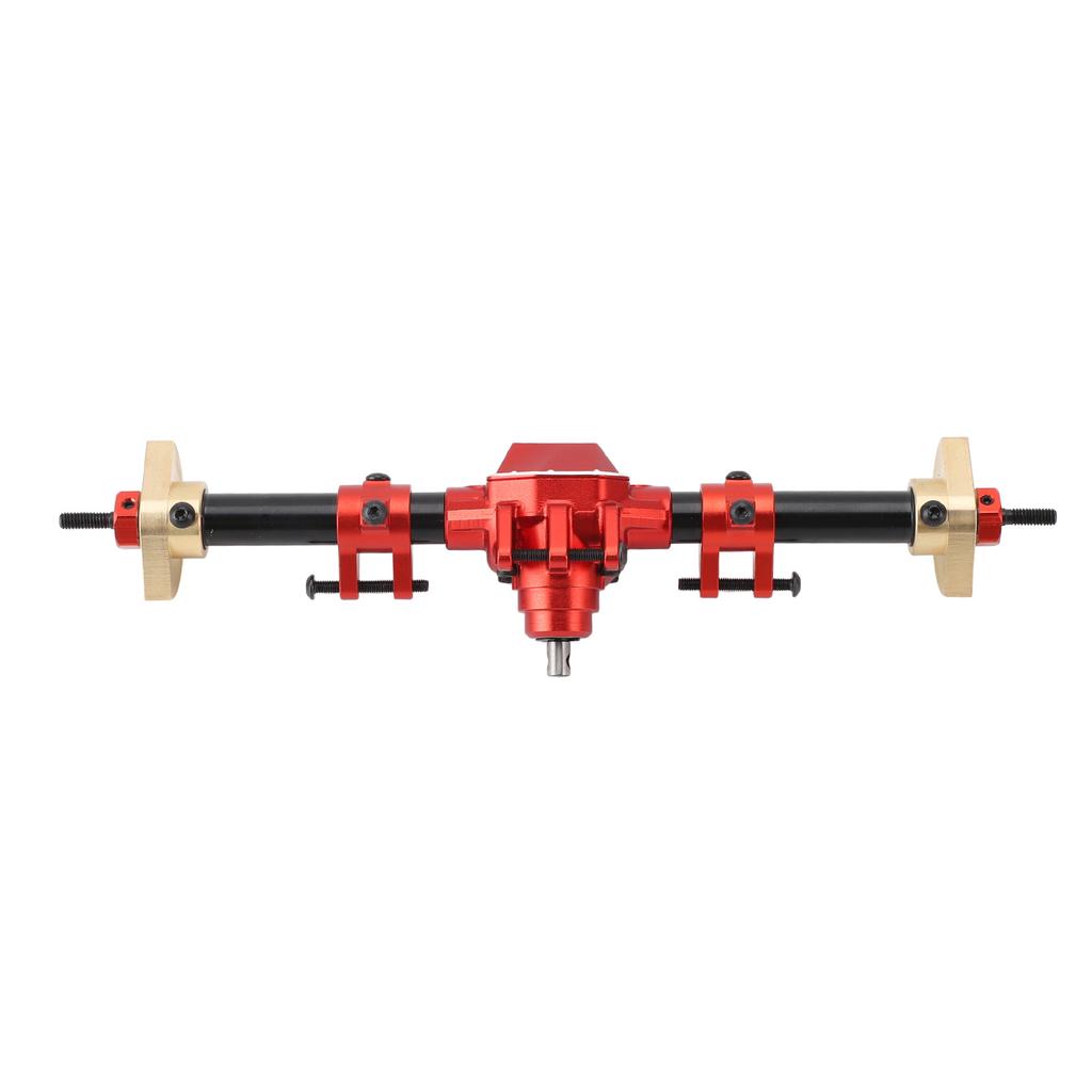 RC Rear Axle Assembly Aluminum Alloy RC Car Rear Axle Upgrade Parts with 27T 8T Internal Mounting Gear for SCX10 PRO Red