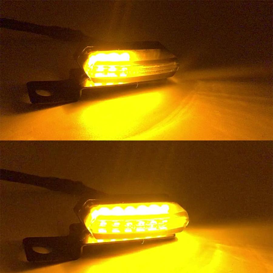 For Honda Yamaha Kawasaki Suzuki 2PCS Flowing Water Universal Mini LED Motorcycl