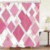 Boho Shower Curtain, Geometric Shower Curtains, Modern Minimalist Art Decor, Fabric Waterproof Bathroom Bath Curtain Set