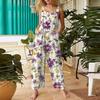 Women's Casual Jumpsuit Sleeveless Fashion Floral Print Jumpsuit