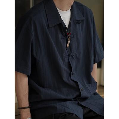 Summer Clothing Men'S Retro Casual Shirt Student Loose Niche Design Fun New Men'S Top For Outdoor Wear