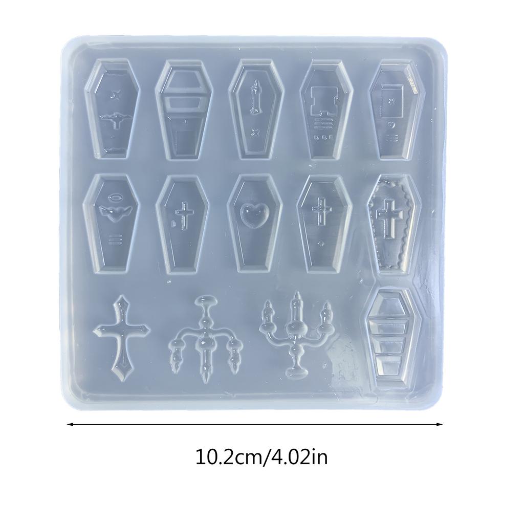 Coffin Shape Silicone Mold Card Accessory Resin Mold Quicksand Filler Keychain Earring Pendant Epoxy Mold DIY Craft Tool