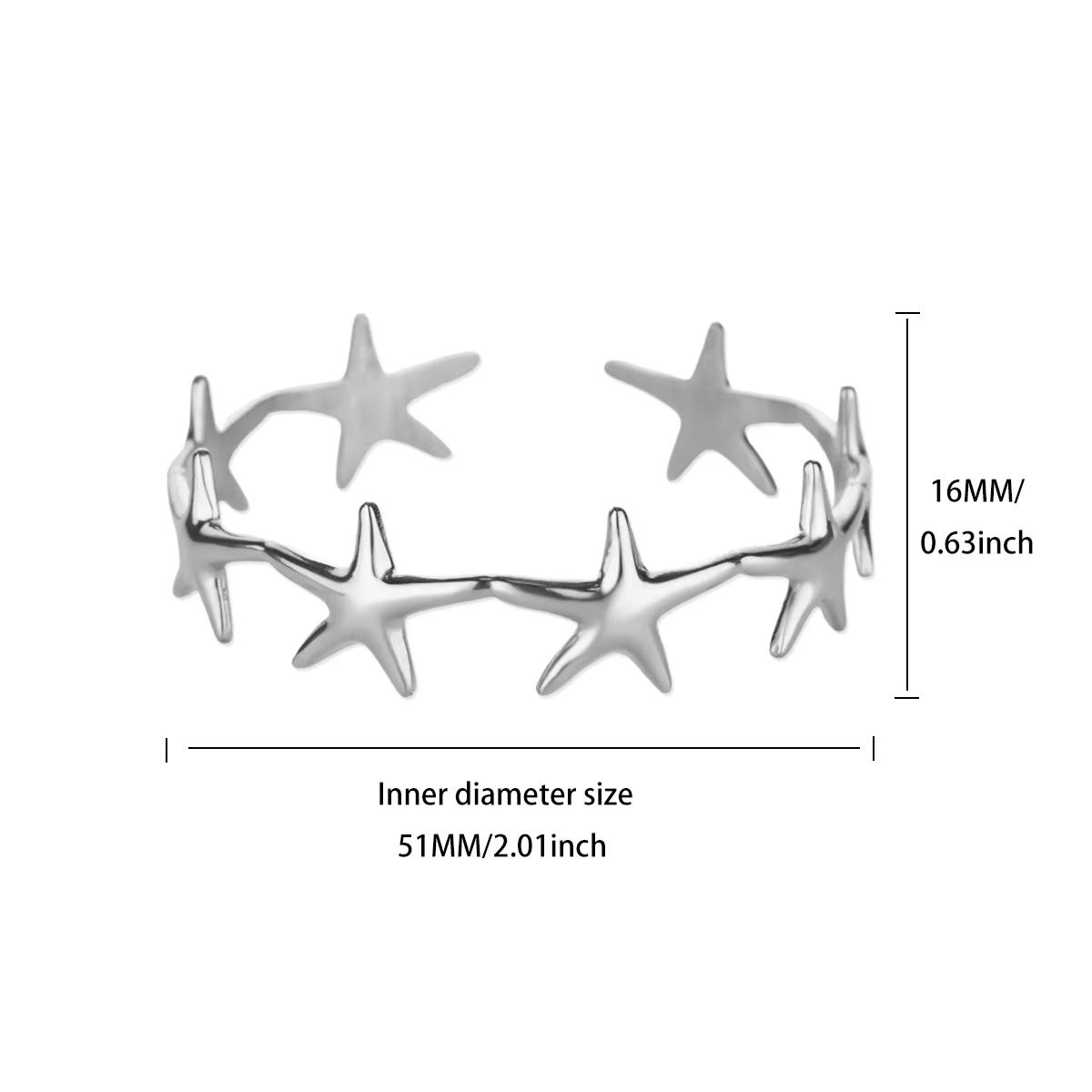 

Multiple Starfish Stainless Steel Cuff Bangles Bracelet For Women Gold Color Summer Waterproof Bracelet Accessories Jewelry Gift