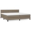 3140085 vidaXL Lit à sommier tapissier avec matelas Taupe 200x200 cm Tissu