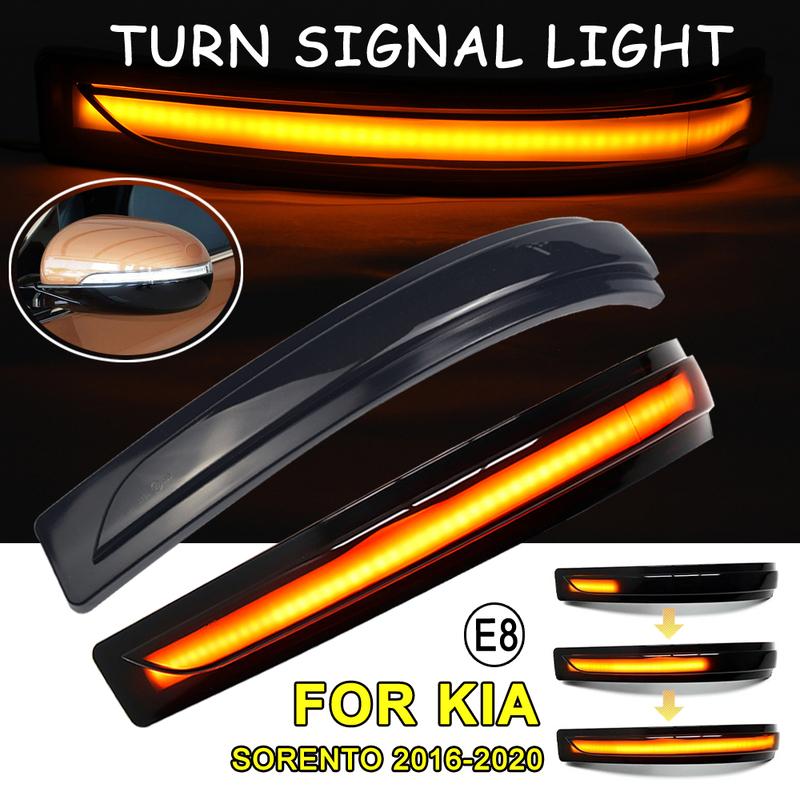 2 Pcs LED Dynamic Turn Signal Flash Light Blinker Side Mirror Indicator Car LED Lamp For Kia Sorento 2016 2017 2018