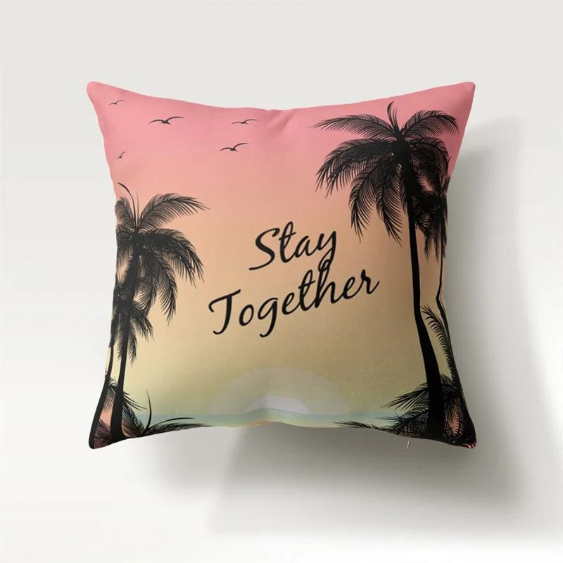 Summer Beach Sunset Landscape Pillowcase 45x45cm Sofa Chair Bedside Car Cushion Cover Bedroom Room Living  Home Decor