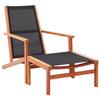 VidaXL Garden Chair and Footrest Solid Eucalyptus and Textilene