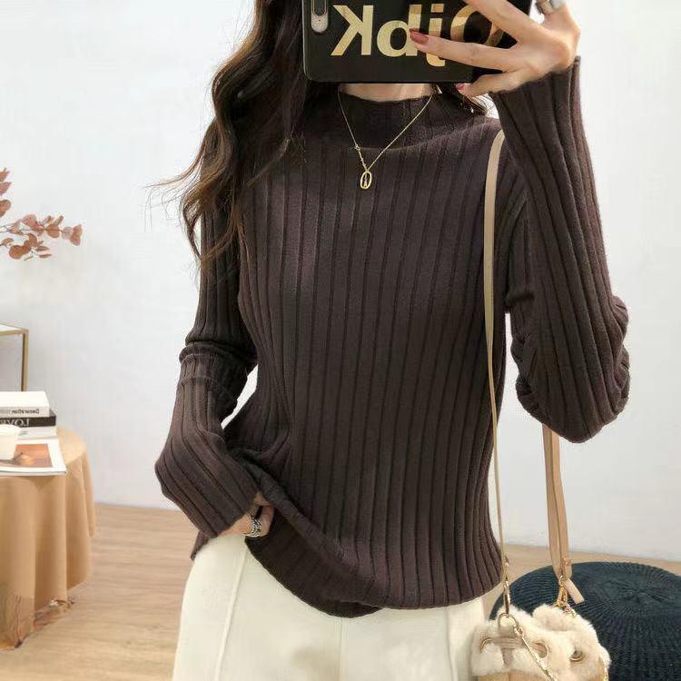 Turtleneck Pullovers Basic Sweaters Women Autumn Winter Primer Shirt Long Sleeve Short Slim-fit Tight Jumper Tops Solid