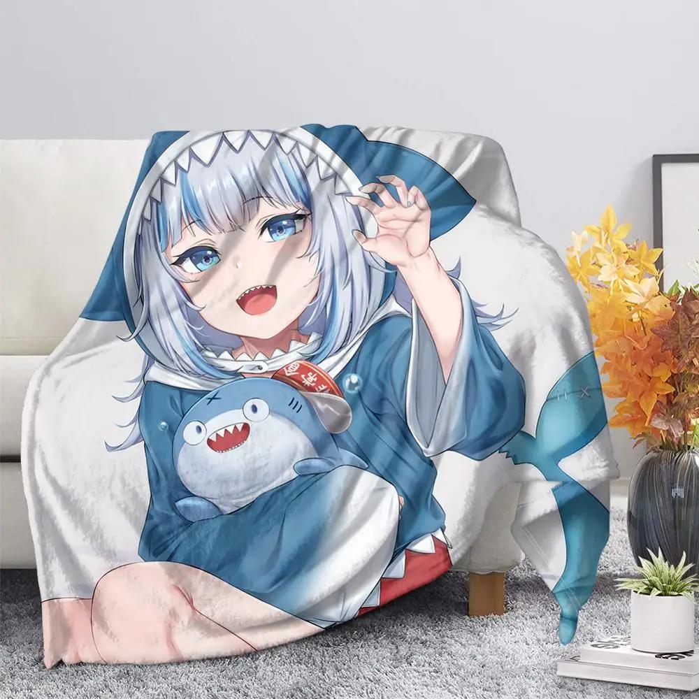 Hololive Gawr Gura Ch holoMyth Soft Plush Blanket, Flannel Blanket Throw Blanket for Living Room Bedroom Bed Sofa Picnic Cover