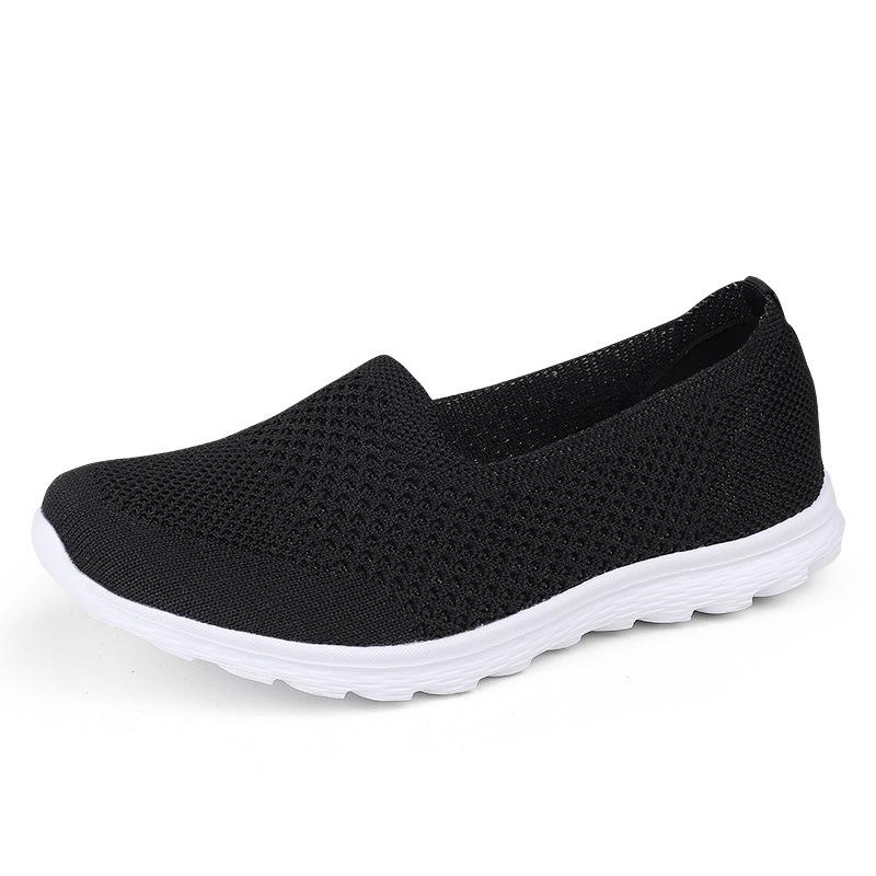 2025 Summer Women's Lazy Shoes Hollow Mesh Lightweight Fly-woven One-pedal Large-size Mesh Shoes