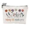 Travel Essentials Bag Cosmetic Teacher Theme Compact Toiletry Portable Zipper Close Storage for And Dressing Table Handbag Organizer