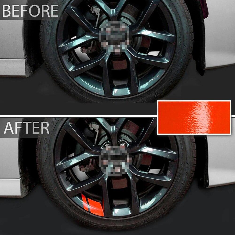 6Pcs Reflective Car Wheel Rim Vinyl Stickers Hash Mark Stripe Racing Wheel Hub Decals for Size 18" - 21" Decorative Sticker