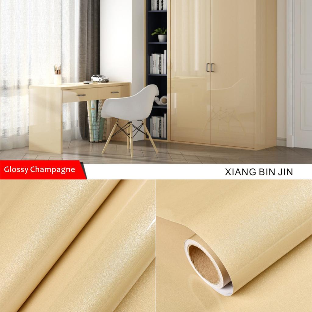 55cm Wide Glossy Vinyl Wallpaper for Walls Waterproof Wall Stickers Bathroom Table Kitchen Adhesive Sticker for Furniture Decor