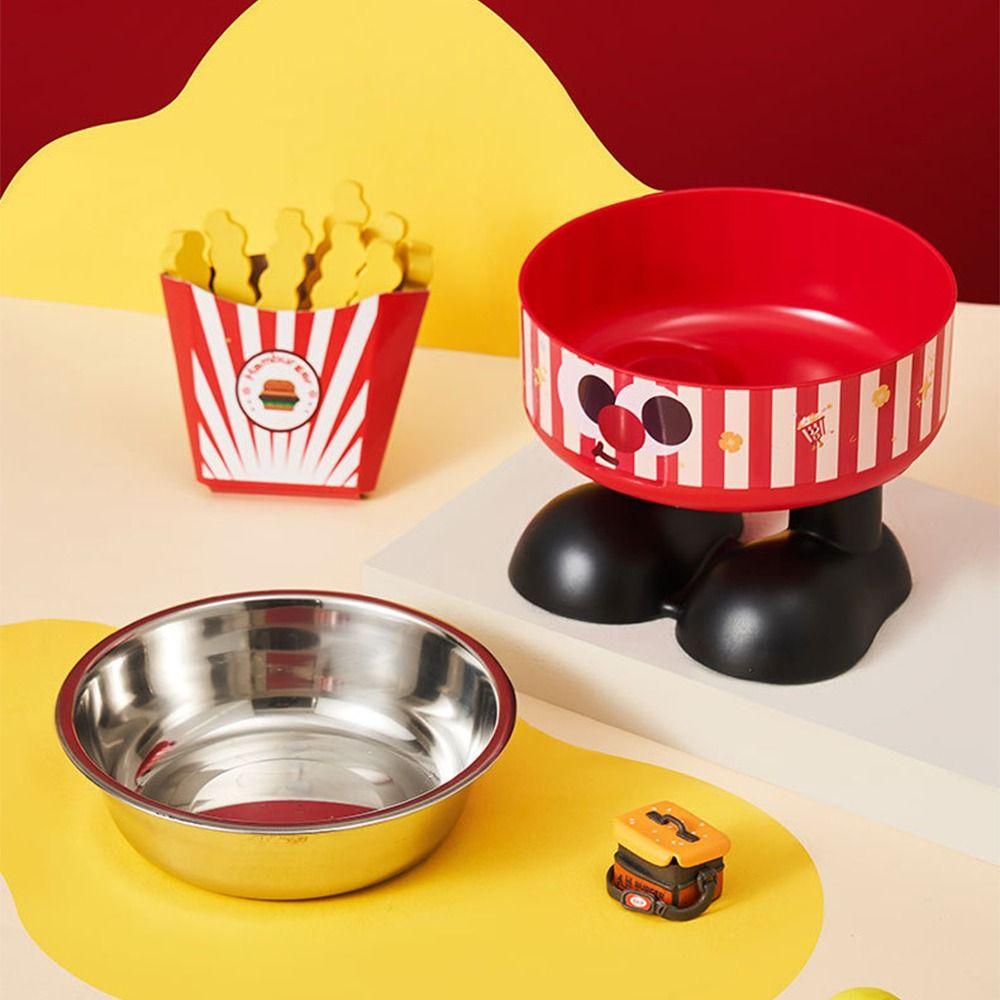 High-legged Cute Cat Food Bowl Cartoon Puppy Water Feeder  Cat Feeder Supplies