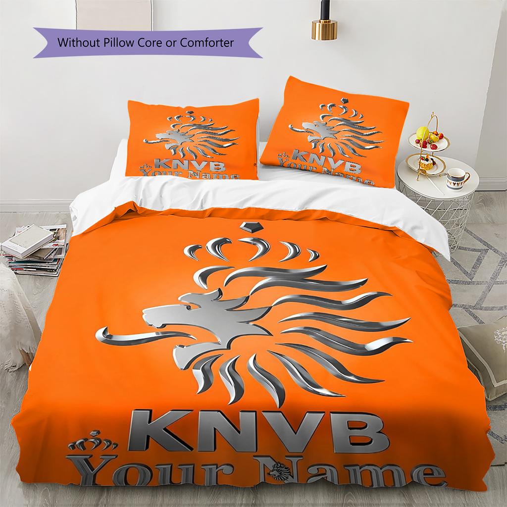 Knvb Crest Custom Name Pattern Bedding Quilt Set Quilt Cover Pillowcase Home Birthday Gift(1 * duvet cover + 2 * pillowcase, without core)