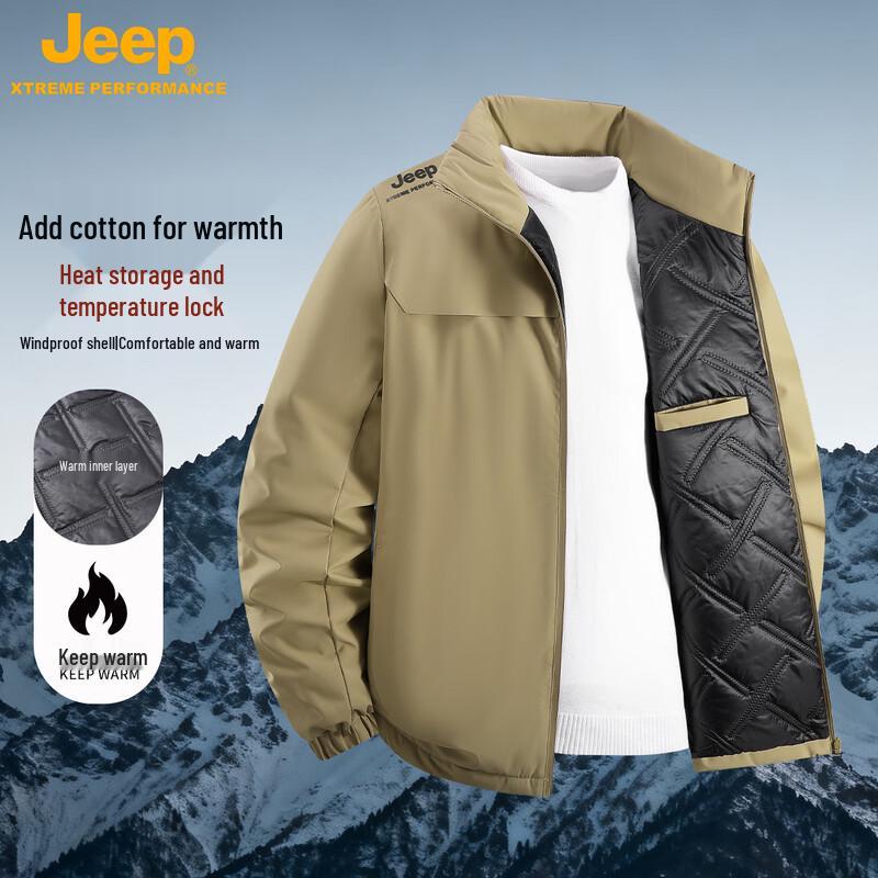 JEEP Men s Stand Collar Outdoor Cotton Jacket M