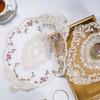 Q'foo Table Runner, Lace with Embroidered Floral Pattern, White, Scandinavian Style, Antique-Style, Stylish Coaster, Vase Holder, Modern (Coaster Type