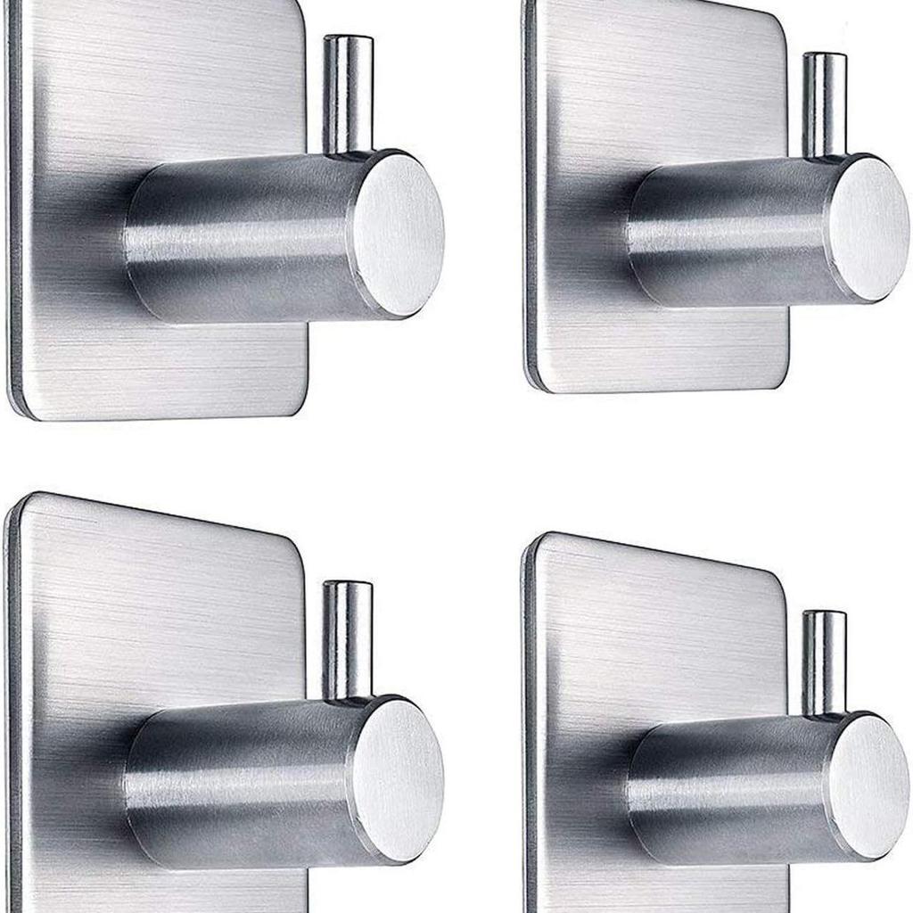 Self-Adhesive Stainless Steel Multi-Purpose Hook for Clothes, Hats, Towels - No-Drill Installation for Kitchen, Bathroom, Balcony