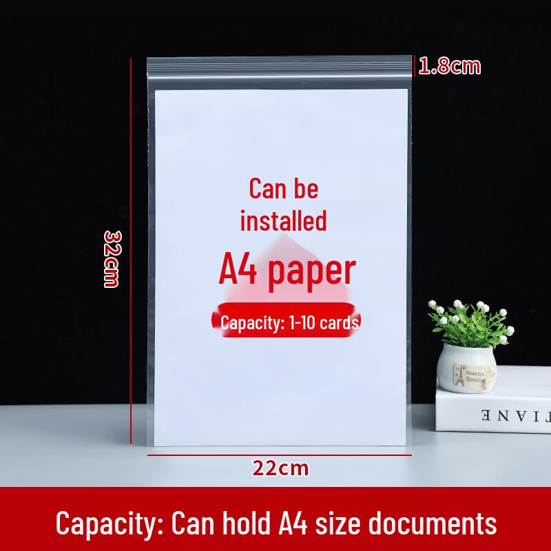 

MOLUONA A4 Transparent Self-Sealing Document Bags
