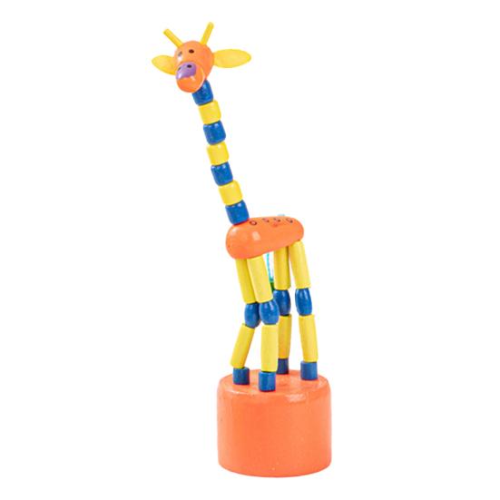 Wooden Dancing Giraffe Toy Elastic Rope Giraffe Puppet Toy Toddlers Boys Girls Educational Press And Swing Animal Toy