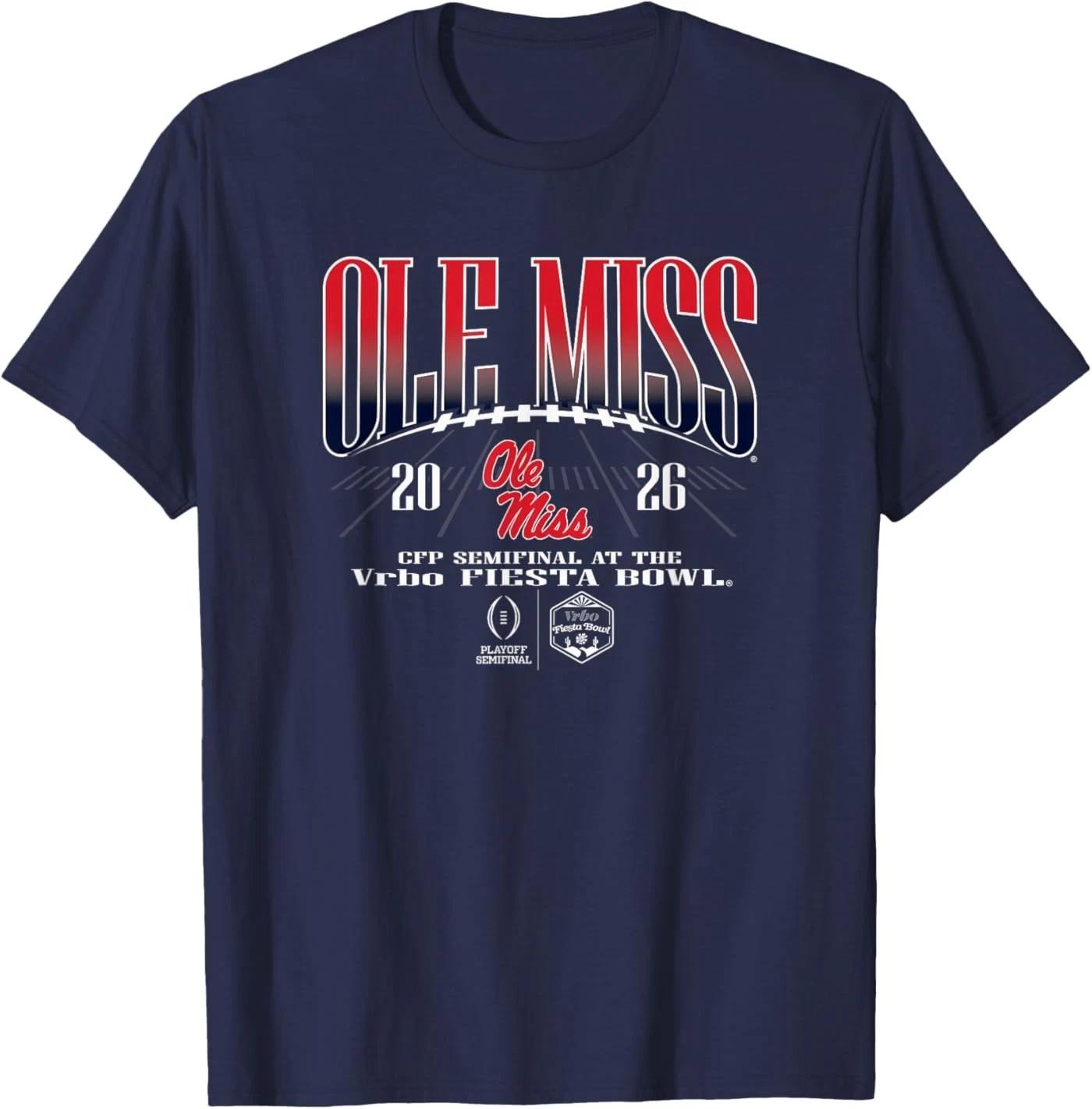 Mississippi Ole Miss Rebels CFP Semifinal Fiesta Bowl 2026 T-Shirt XL