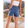Pantaloncini di Jeans Larghi a Vita Alta da Donna, Pantaloncini Jeans alla Moda Casual Slim Fit per l'Uso Quotidiano delle Signore