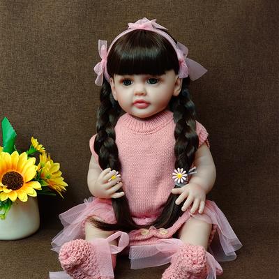 55 CM Full Body Silicone Reborn Baby Doll Toy 22 Inch Lifelike Girl Toddler Art Bebe Birthday Gifts for Child Toy