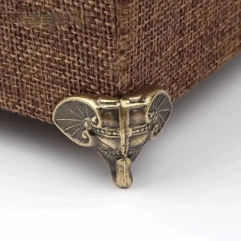 4Pcs 28*23mm Antique Elephant Vintage Bronze Jewelry Chest Box Wooden Case Decorative Protection Feet Leg Plastic Material