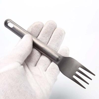 Practical Good Quality Pure Titanium Spoon Fork Portable Camping Titanium Tableware Combination Tool