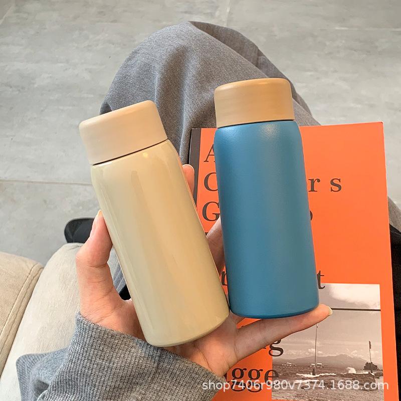 Frosted Mini Thermos Cup For Women, Small And Portable With Tea Compartment, Simple Small-Capacity Water Cup, Portable Pocket Cup