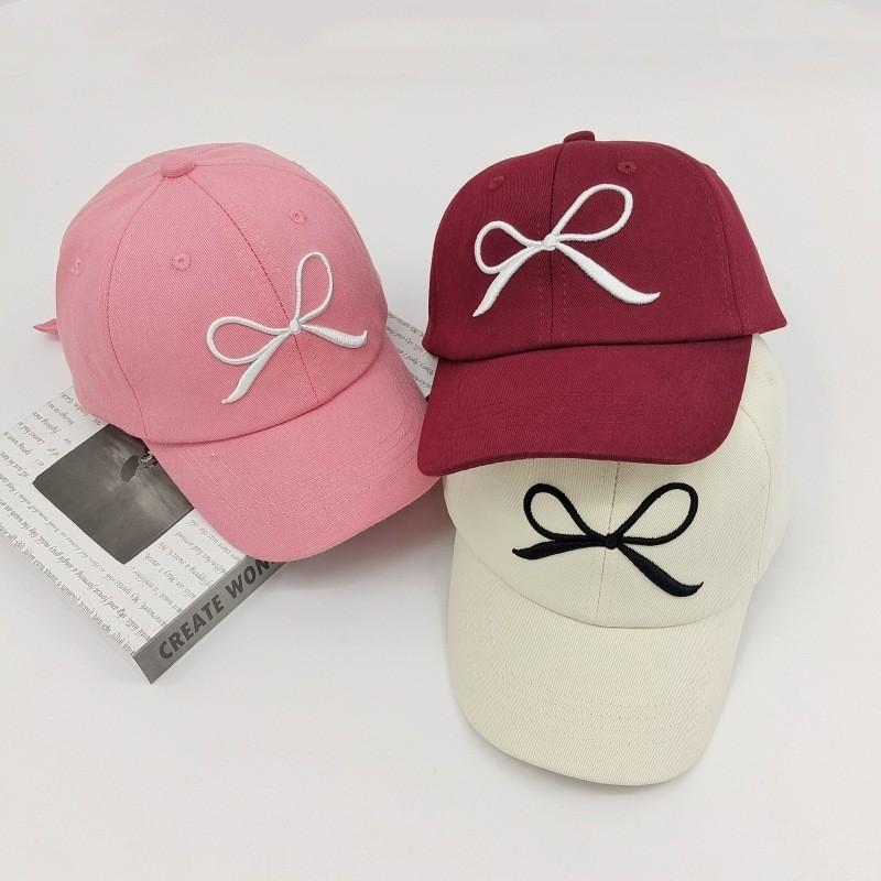 Hip Hop Duck Tongue Cap With Sweet Bow Embroidery For Children In Various Colors