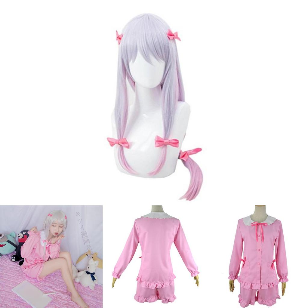Eromanga Sensei Izumi Sagiri Pink Pajamas Costume Set With Stylish Hairpins Included
