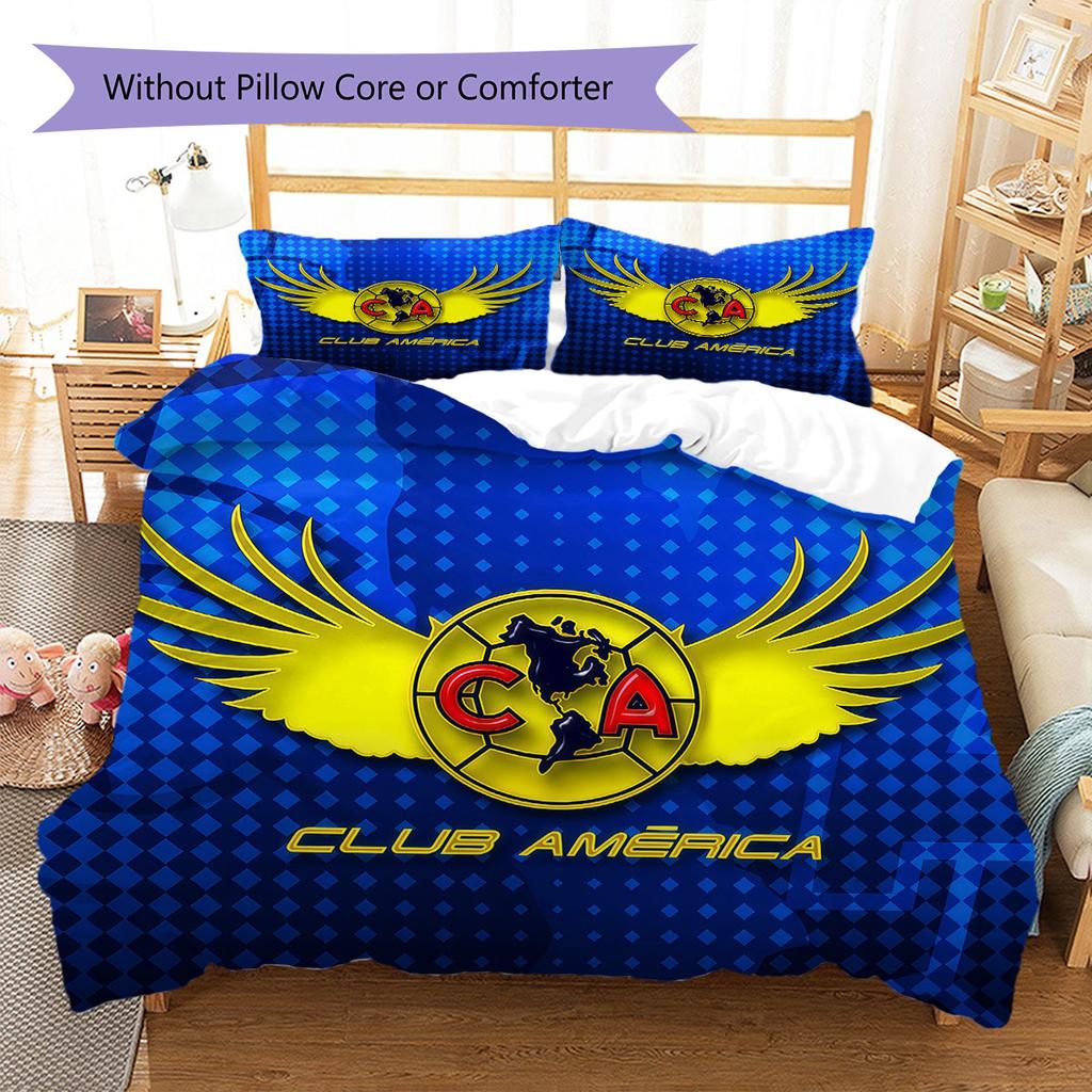 Club America Pattern Bedding,Quilt Set Quilt Cover Pillowcase Home Birthday Gift(1 * Duvet Cover + 2 * Pillowcase, Without Core)
