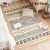 Cotton Linen Boho Rugs for Living Room Muslim Retro Ethnic Anti Slip Bedroom Area Rugs and Carpets Print Tatami Prayer Floor Mat